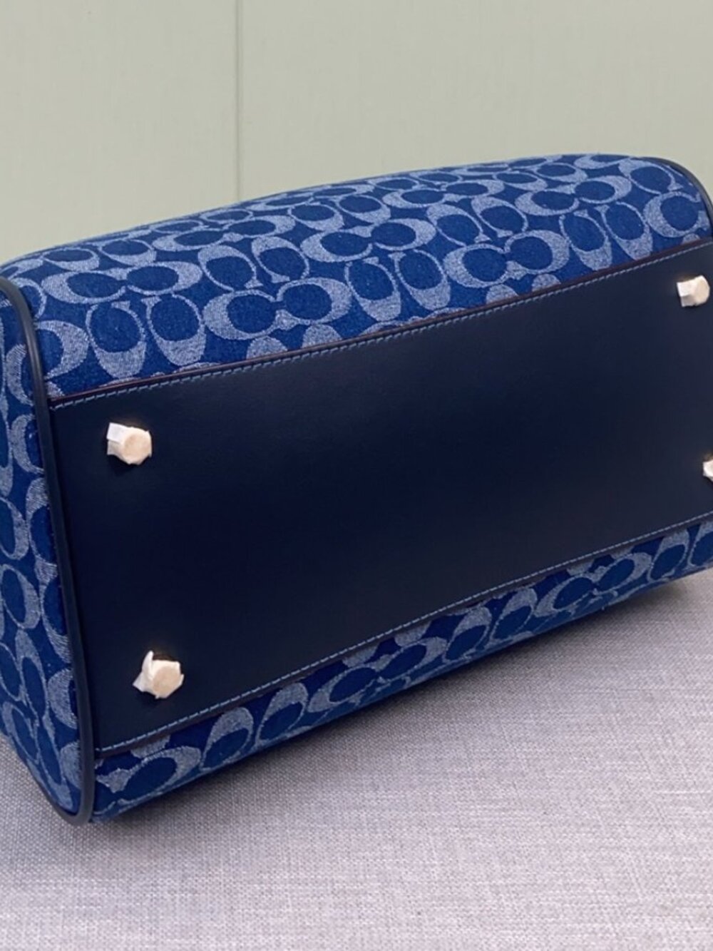 Coach Rowan Large Satchel Bag In Signature Denim Canvas - Picture 7 of 9